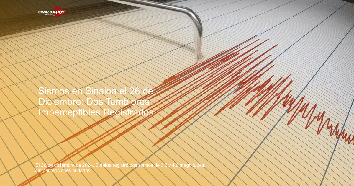 Sismógrafo registrando actividad sísmica en Sinaloa con línea roja en papel cuadriculado.