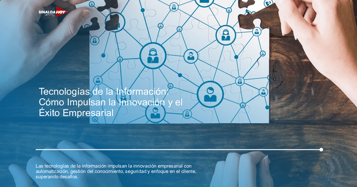 Rompecabezas con íconos de personas conectadas, manos colocando piezas sobre una mesa de madera.