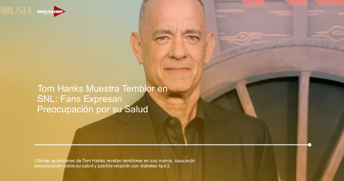 Tom Hanks en Saturday Night Live mostrando temblores en sus manos