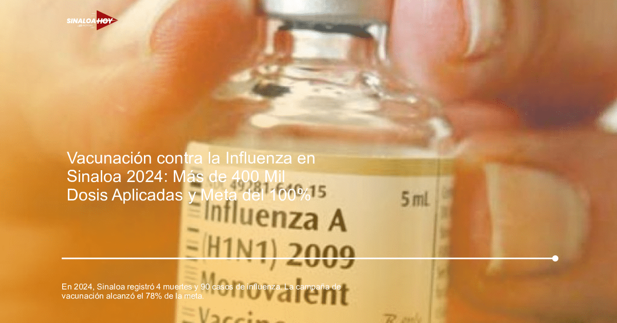 Frasco de vacuna monovalente para Influenza A (H1N1) 2009 con 5 ml de líquido.
