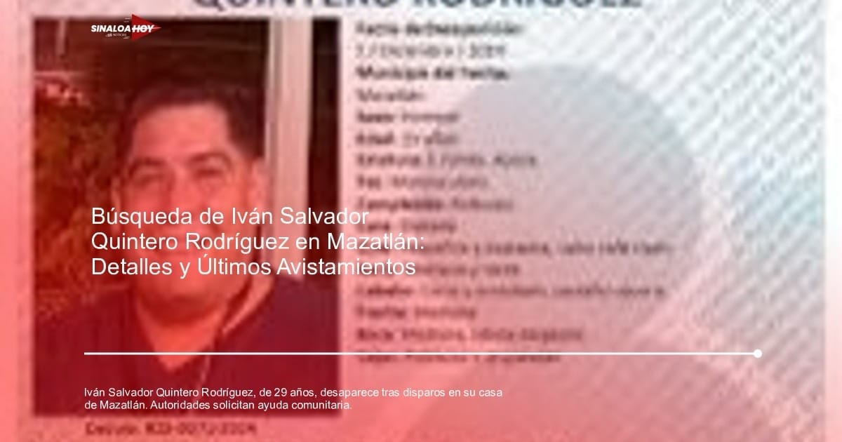 . Mazatlán, #Inseguridad, Alerta de búsqueda, desaparicion, Persona Desaparecida