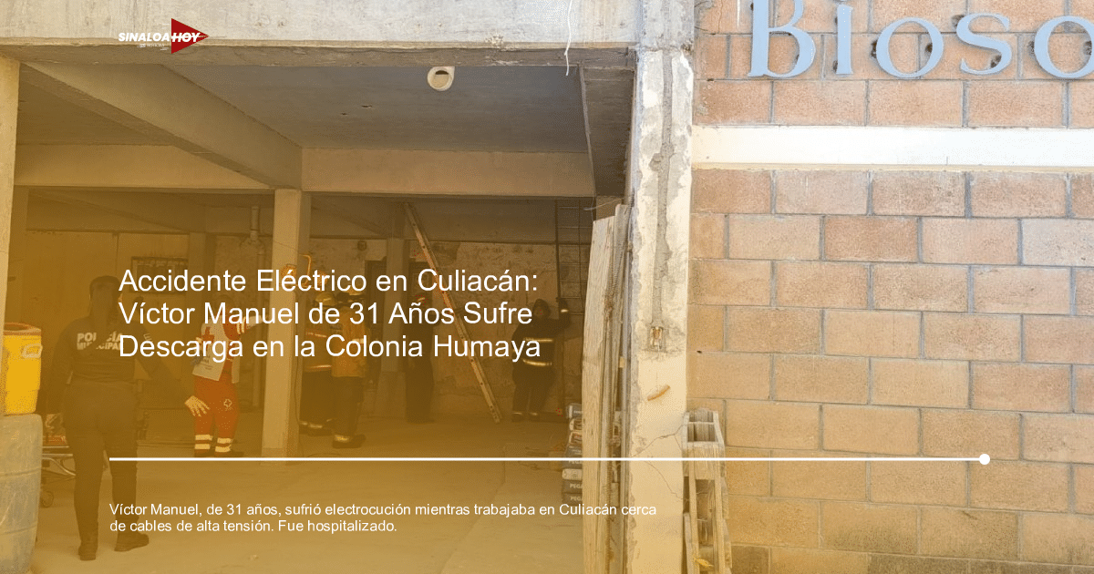 Equipos de emergencia en sitio de construcción tras accidente de electrocución en Culiacán