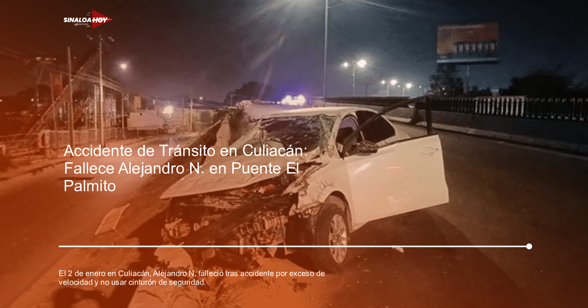 Automóvil Volkswagen Vento blanco dañado tras accidente nocturno en Culiacán