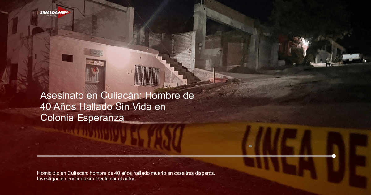 Casa en Culiacán con cinta de precaución, escena de homicidio nocturno.