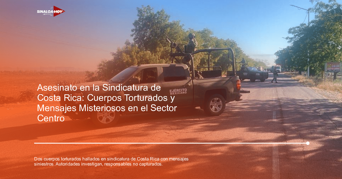 Camioneta del Ejército Mexicano en carretera rural con soldado de guardia, relacionada con incidente en Costa Rica, Sinaloa.