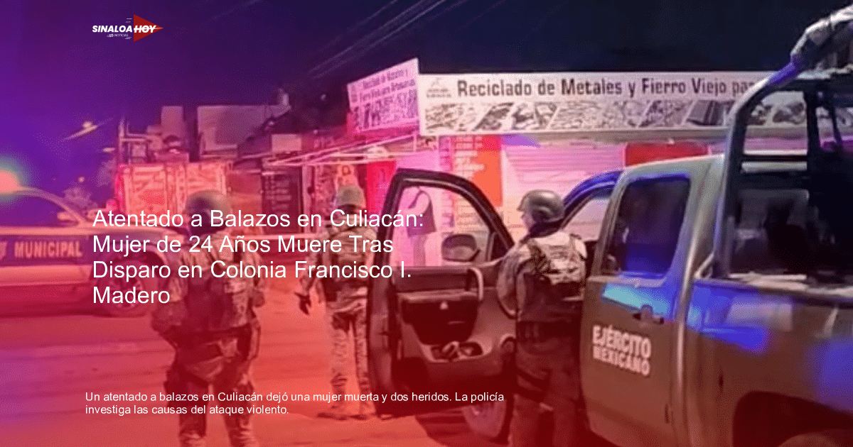 Operativo nocturno de fuerzas de seguridad en Culiacán tras atentado a balazos, con soldados y policías junto a patrullas y un cordón de seguridad.