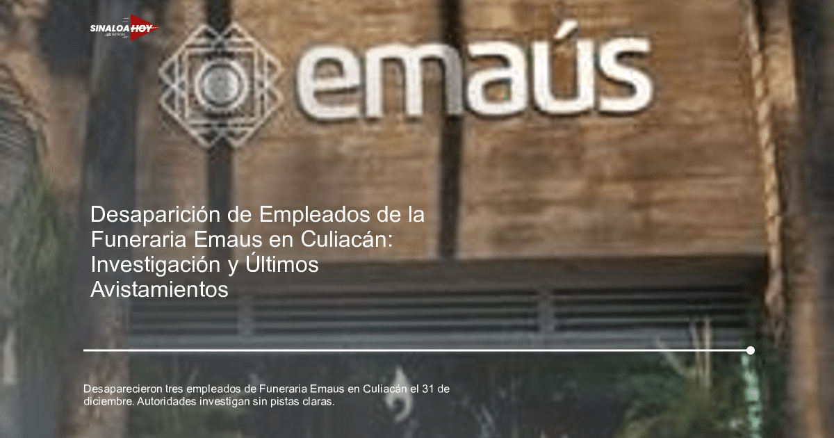 Fachada de la funeraria Emaus con letrero moderno y fondo de madera en Culiacán.