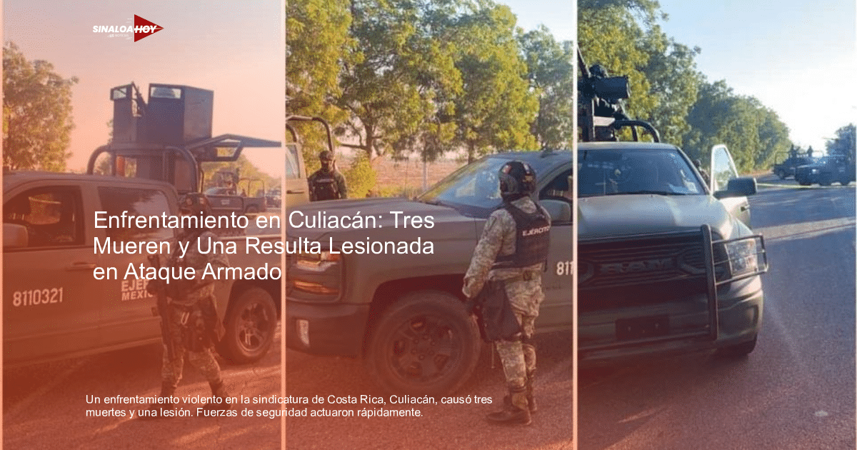 Camioneta del Ejército Mexicano y soldados armados en vigilancia en Culiacán