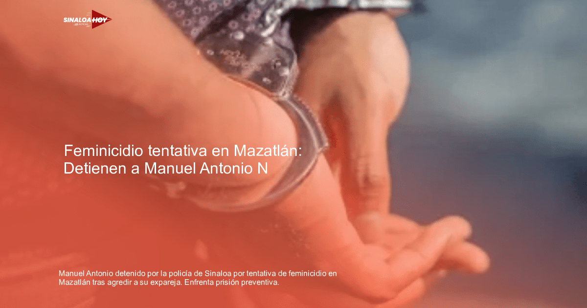 Persona con manos esposadas, vinculada a un caso de feminicidio en Mazatlán.