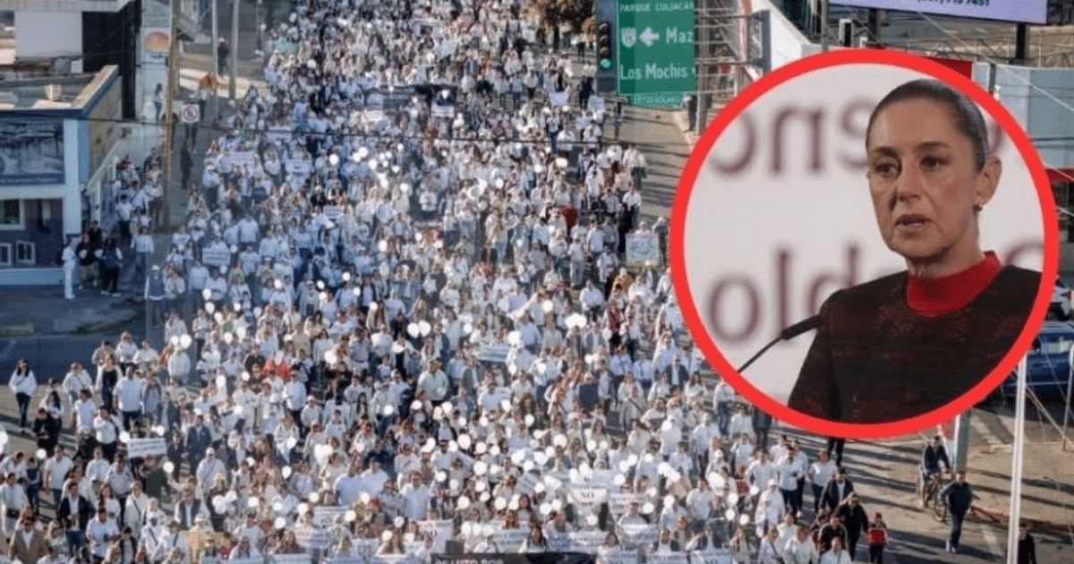 Multitud en Sinaloa marcha con globos y pancartas tras asesinato de menores.
