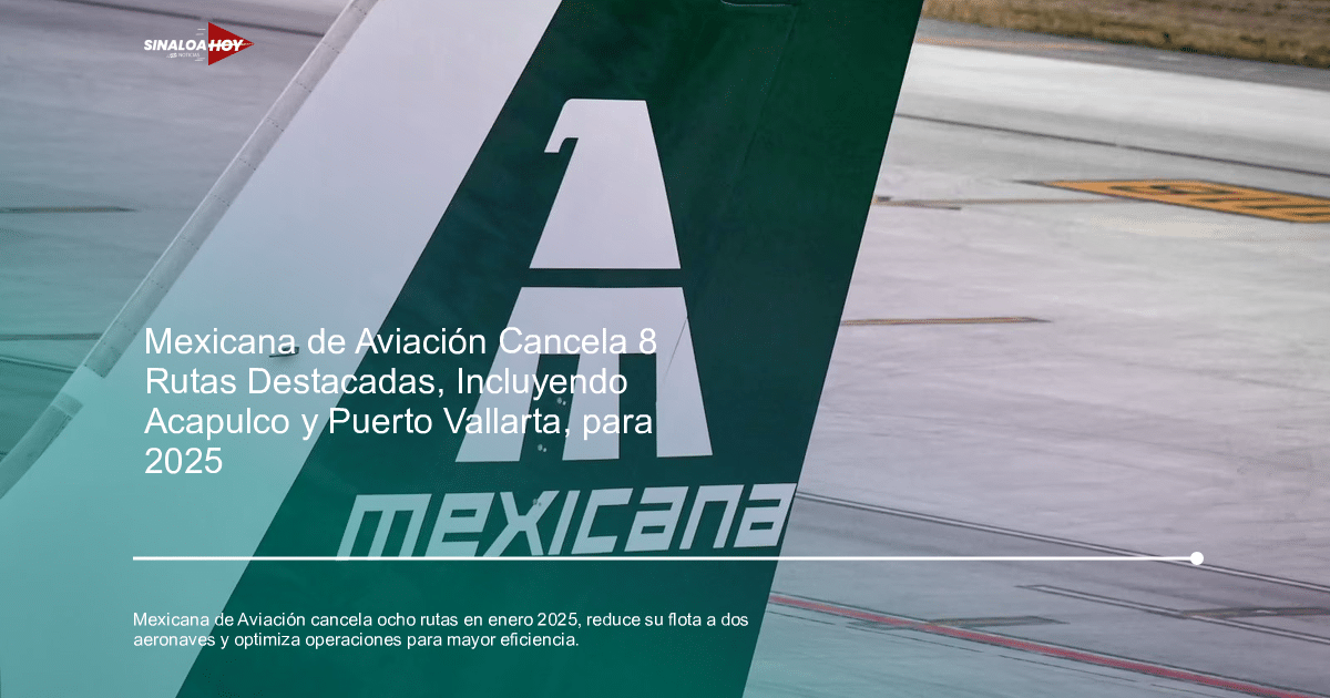 Avión de Mexicana de Aviación con logotipo verde y blanco en pista de aterrizaje