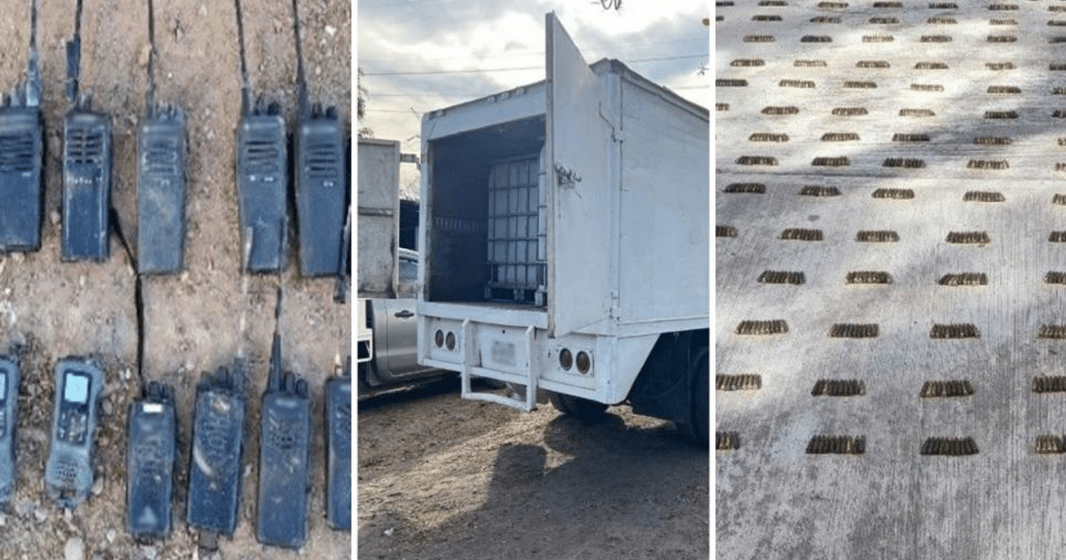 Radios de comunicación, camión vacío y casquillos de bala en operación militar en Mazatlán.