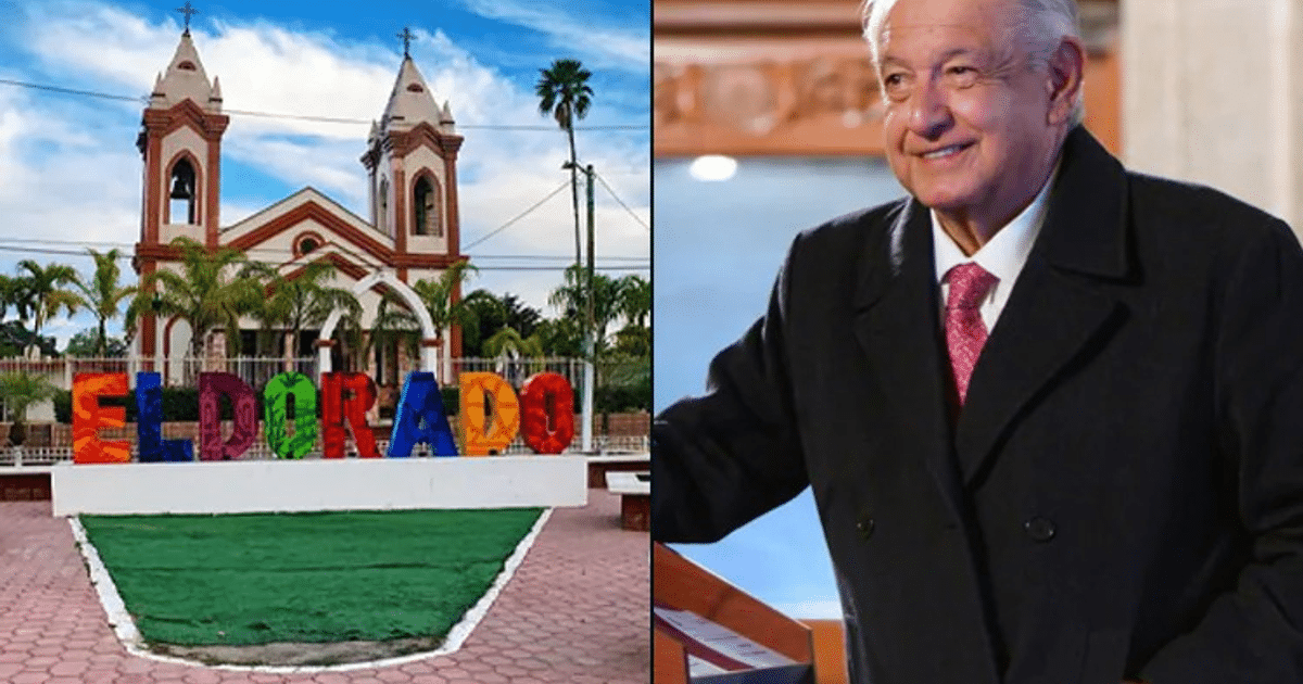 Plaza de Eldorado con iglesia y hombre en edificio gubernamental, relacionado con el debate sobre el cambio de nombre del municipio.