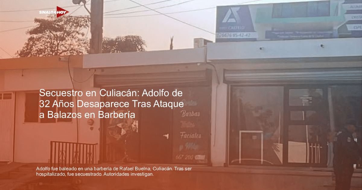 Fachada de barbería en Culiacán, lugar de un tiroteo reciente