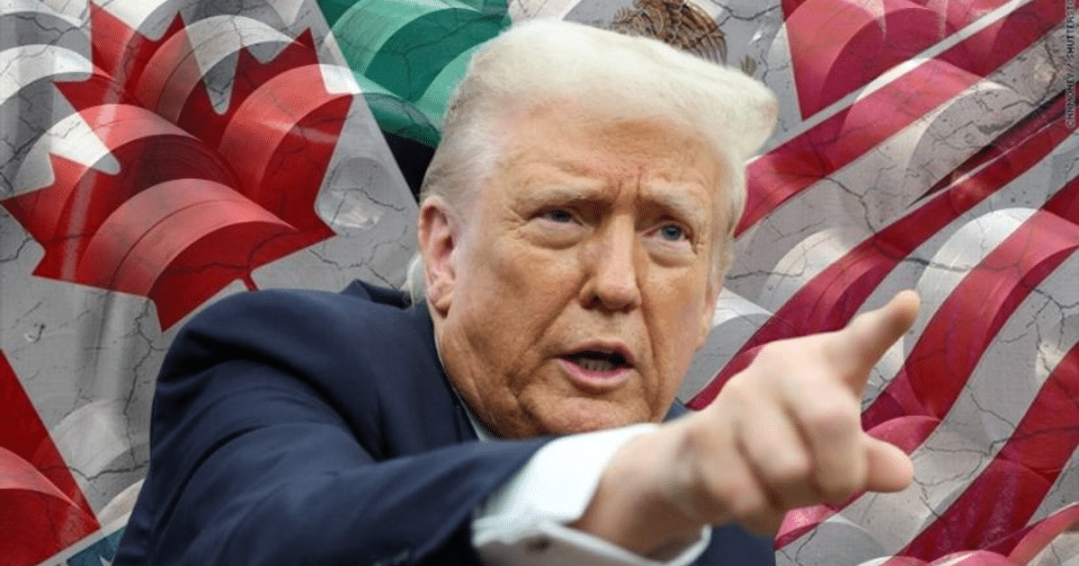 Banderas y símbolos internacionales en el contexto de medidas arancelarias sobre acero y aluminio.