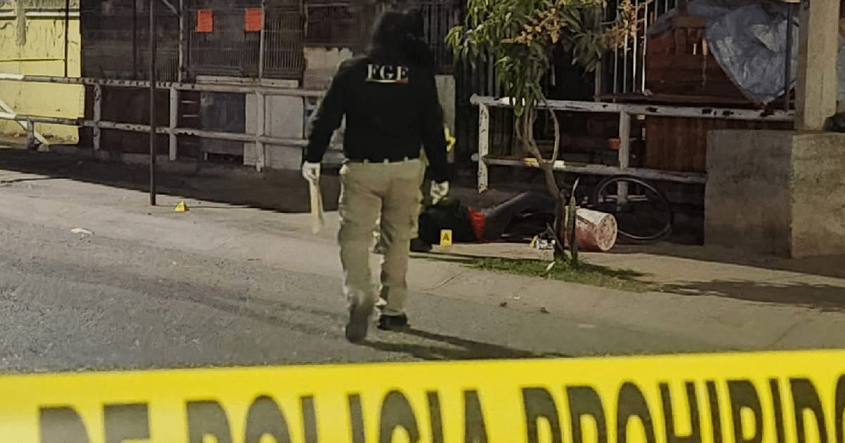 Escena del crimen en Culiacán donde un ciclista fue asesinado a balazos