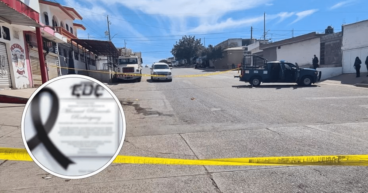 Calle bloqueada en Culiacán con cinta amarilla y vehículos tras ataque armado