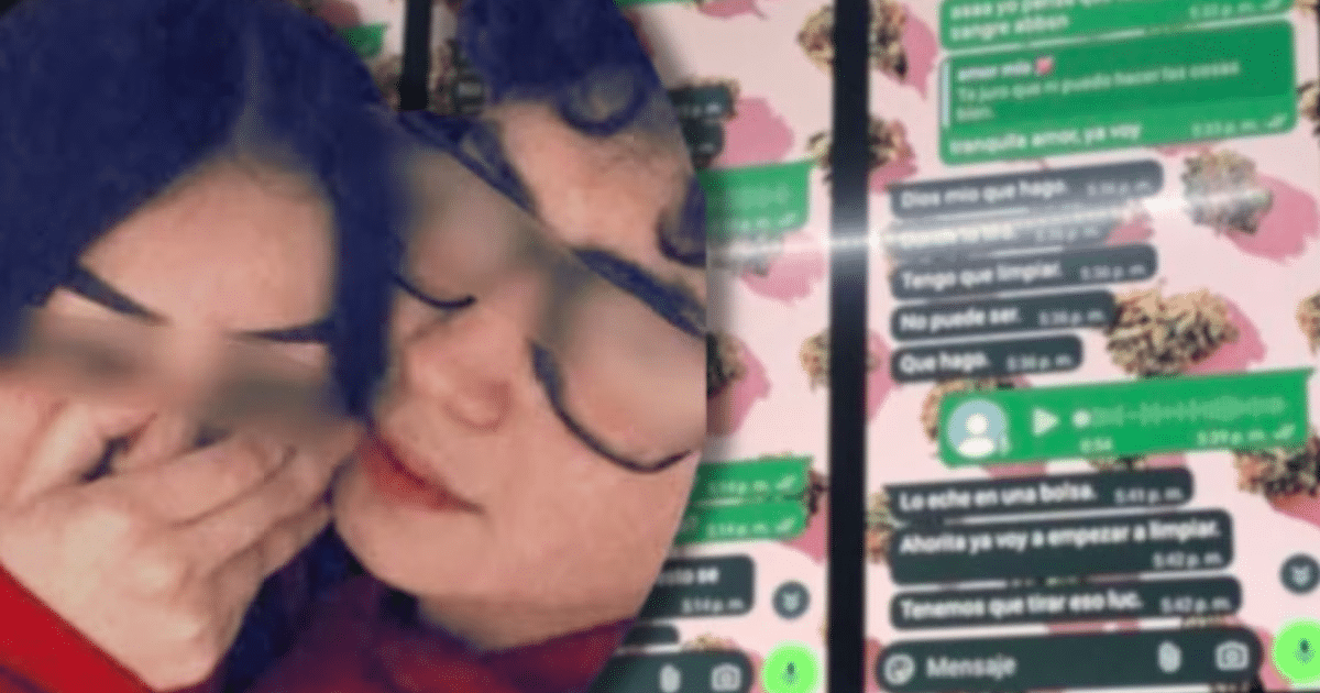 Dos personas con fondo de mensajes de WhatsApp sobre caso de abandono en Tultitlán.