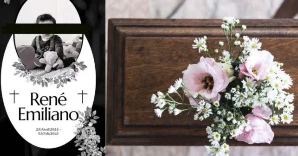 Homenaje memorial a René Emiliano con fotografía y flores en un ambiente tranquilo.