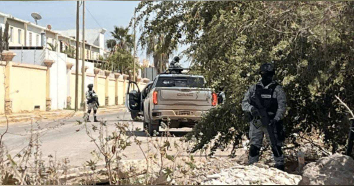 Operativo de seguridad en Culiacán con vehículo blindado asegurado por la Guardia Nacional