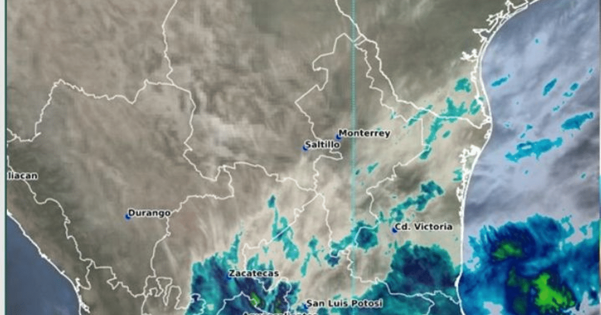 Mapa meteorológico de México mostrando precipitaciones y el frente frío 28 en febrero de 2025.
