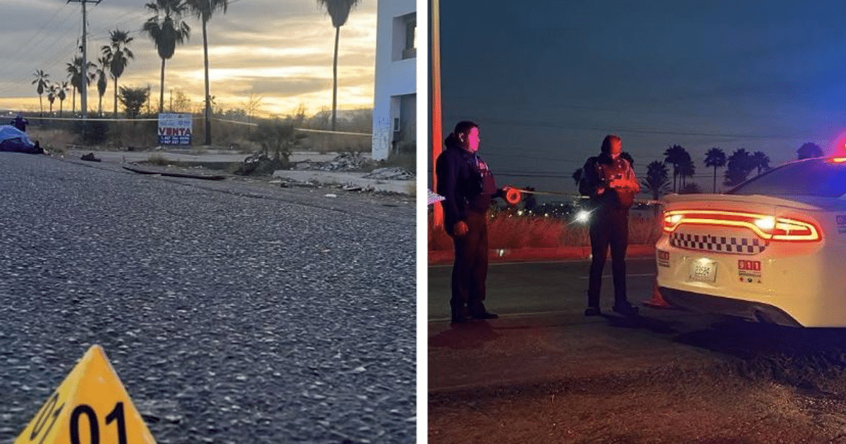 Investigación policial en carretera de Culiacán con oficiales y luces de emergencia