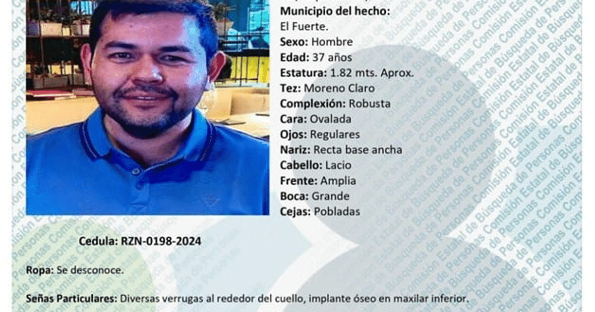 Documento de búsqueda de un hombre de 37 años, vinculado a un operativo en El Fuerte.