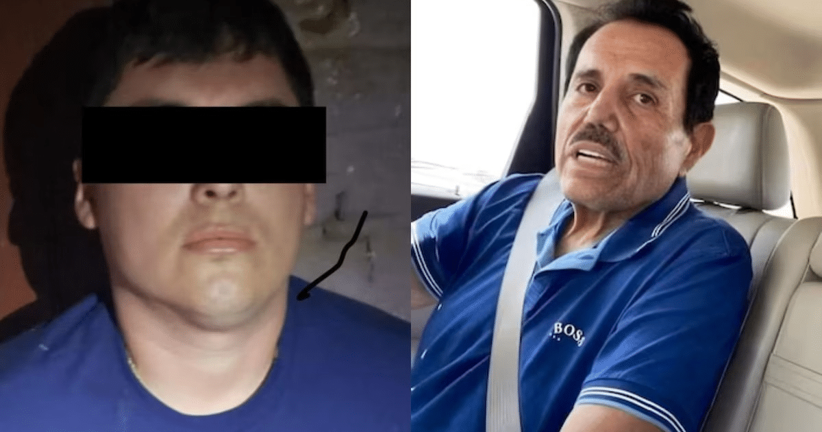 Hombre con camiseta azul en entorno oscuro y hombre en coche, ambos relacionados con operativo en Sinaloa.