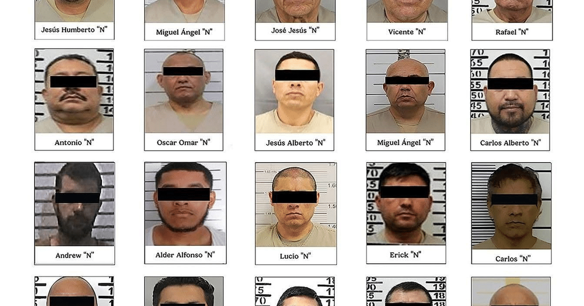Fotografías de identificación de detenidos en operativo antinarcóticos, con nombres y apellidos en formato de ficha policial.