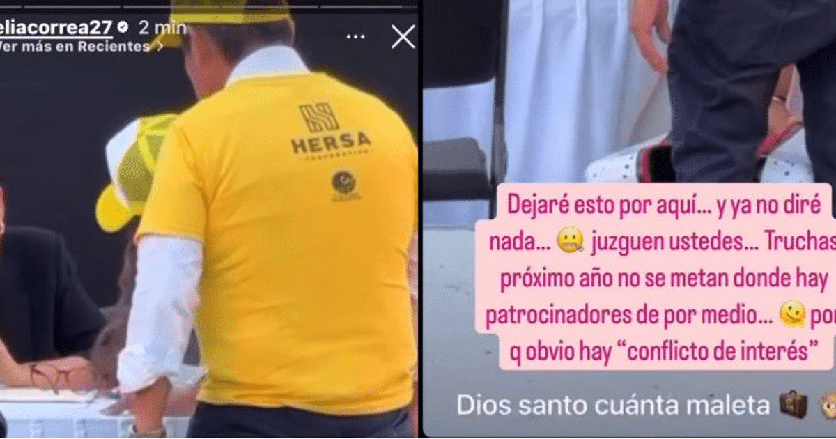 Personas en evento cultural discutiendo posible conflicto de interés, camiseta amarilla 'HERSA' visible.