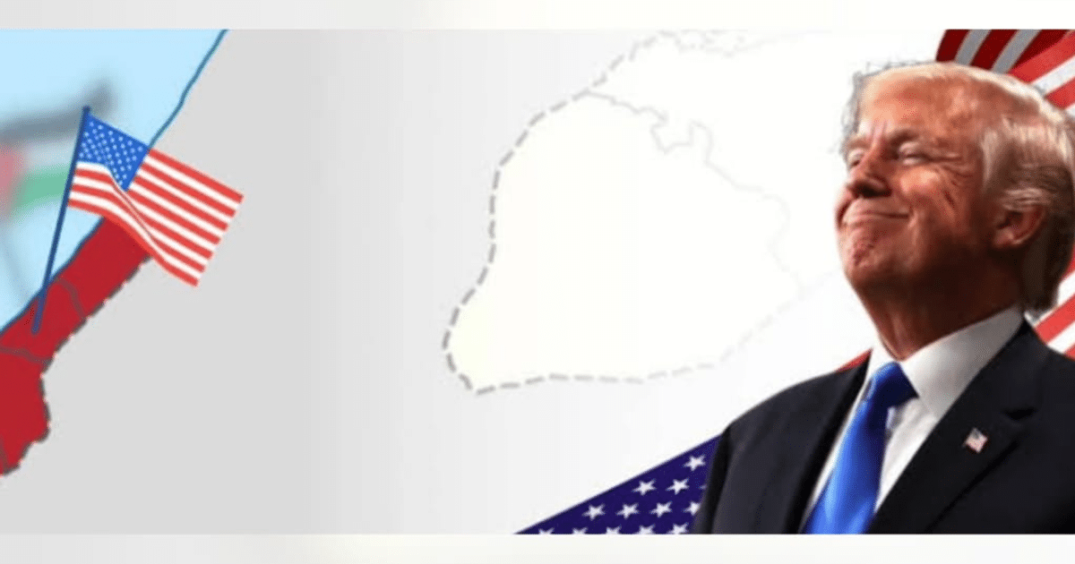 Persona satisfecha con banderas de EE.UU. y diseño de mapa, en contexto de declaración de la Casa Blanca sobre rehenes.