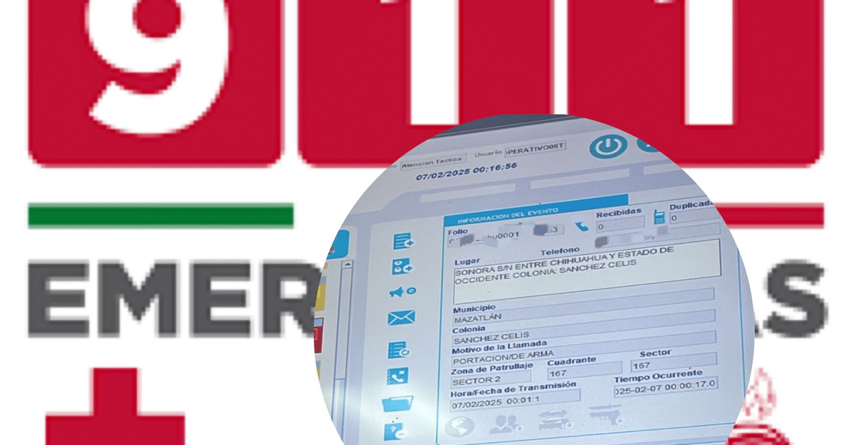 Logo del 911 y pantalla de sistema de gestión de emergencias con detalles de ubicación y evento.