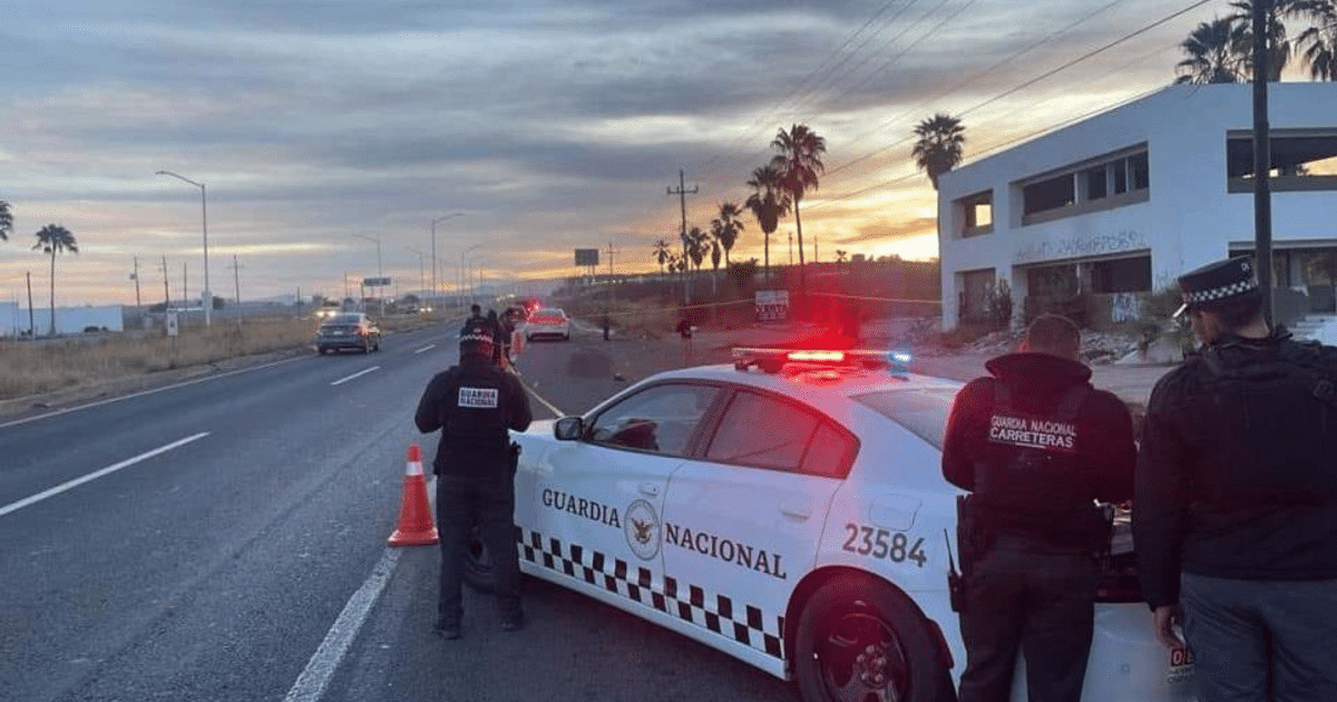 Guardia Nacional patrullando en carretera de Culiacán tras incidente violento