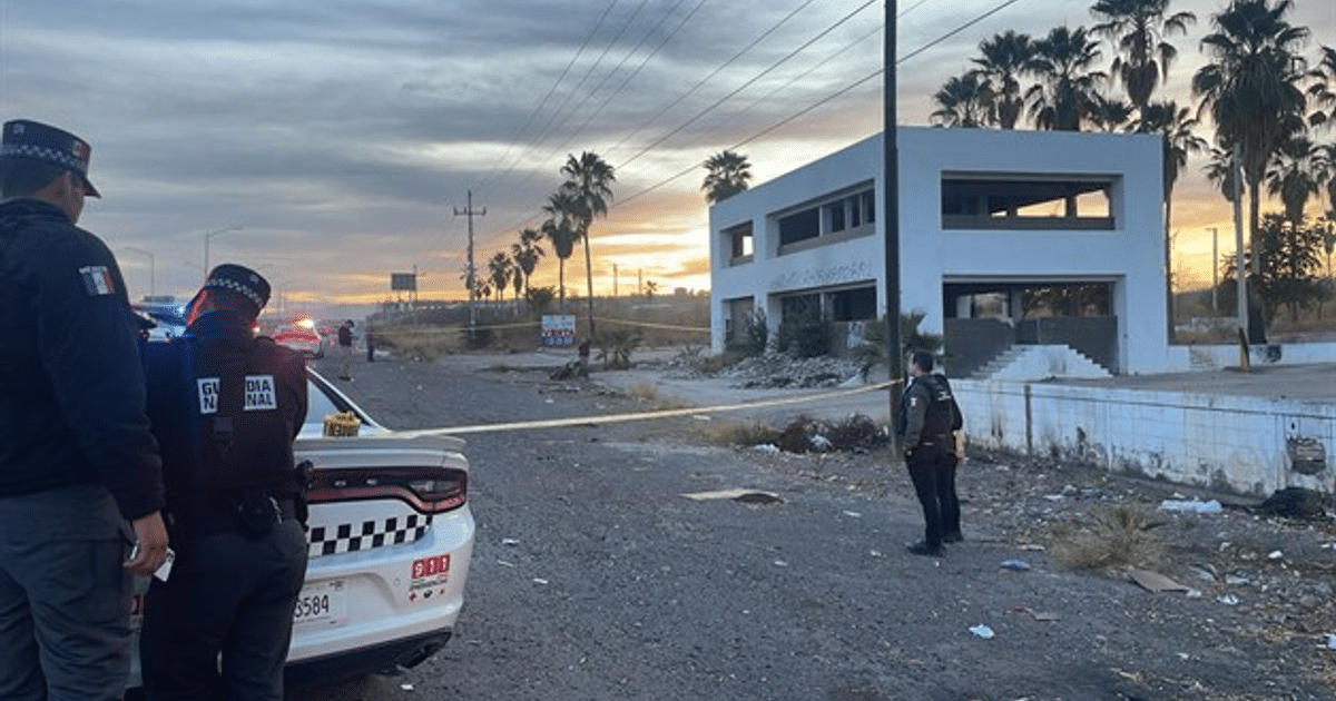 Escena del incidente en Culiacán con policía y amanecer