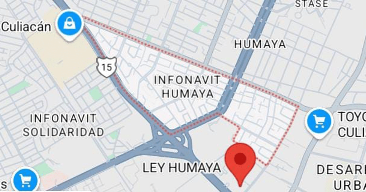 Mapa de Culiacán destacando Infonavit Solidaridad y Humaya, con carretera 15 y marcadores de interés.