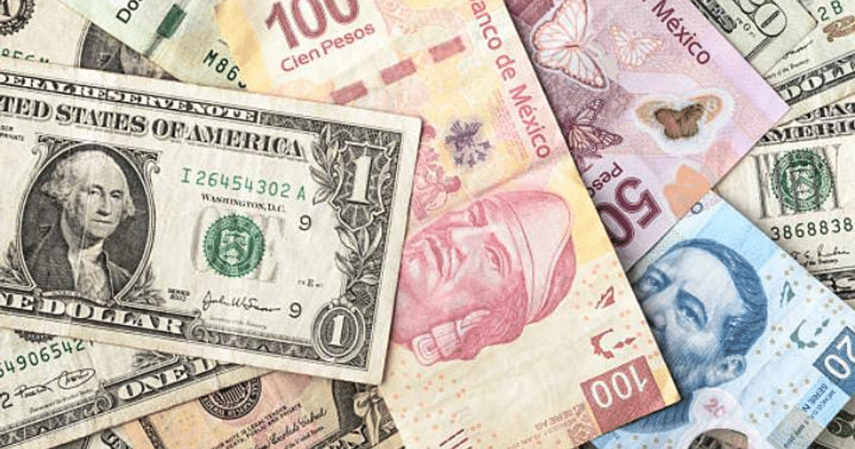 Billetes de dólares y pesos mexicanos mostrando la fluctuación económica de México.