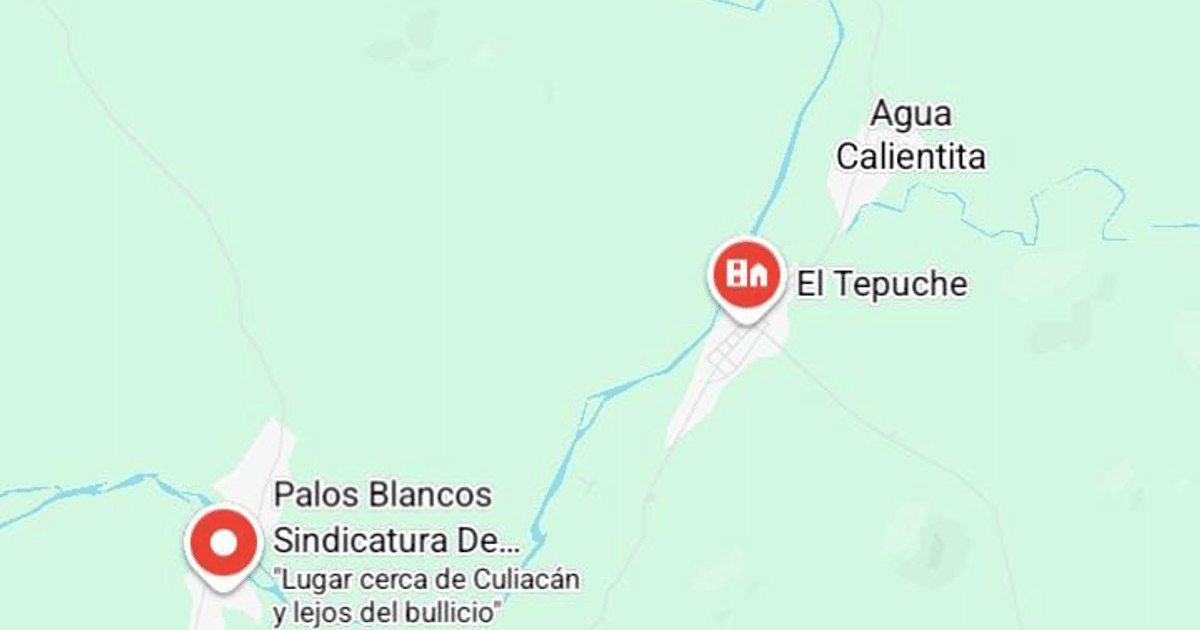 Mapa digital de Palos Blancos, El Tepuche y Agua Calientita cerca de Culiacán