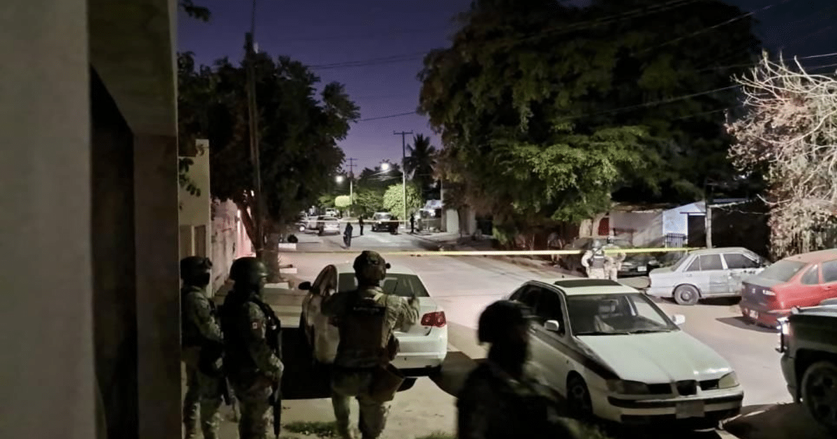 Fuerzas de seguridad en operativo nocturno en Culiacán tras asesinato de motociclista