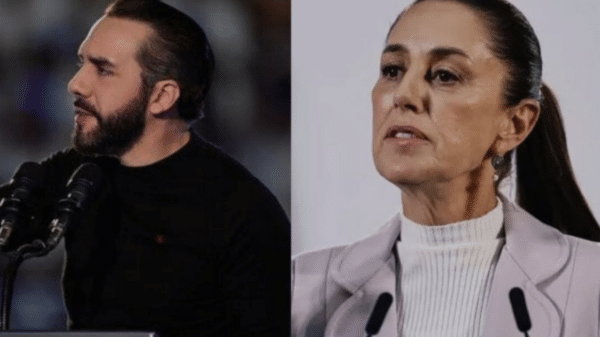 Dos personas en un debate sobre seguridad y liderazgo, cada una en un entorno de conferencia diferente.