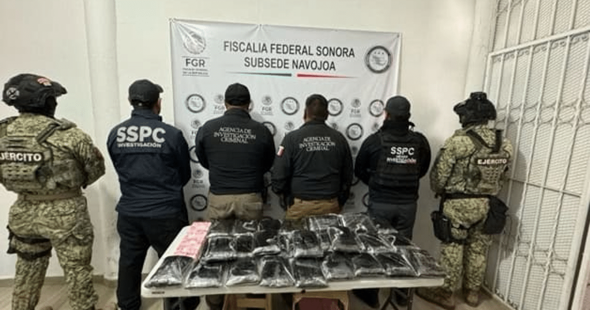Agentes de seguridad en operación de incautación de fentanilo en Sonora