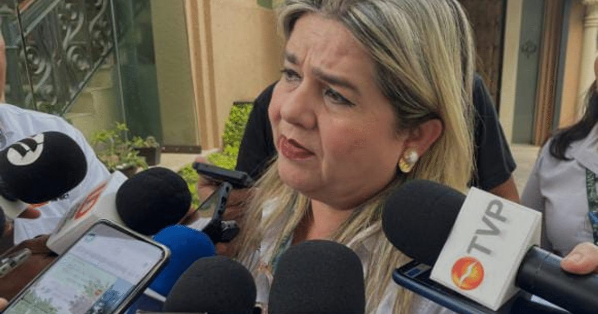 Mujer hablando en conferencia de prensa sobre seguridad hospitalaria en Culiacán