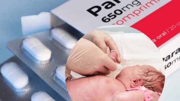 Blister de paracetamol y mano sosteniendo brazo de recién nacido, relacionado con intoxicación infantil en Navolato.