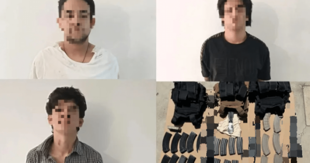 Hombres detenidos con equipo incautado en operativo de seguridad en Culiacán