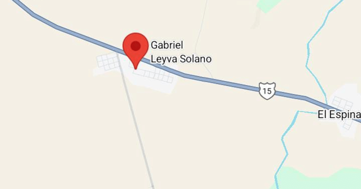 Mapa de Gabriel Leyva Solano con marcador en operativo de seguridad