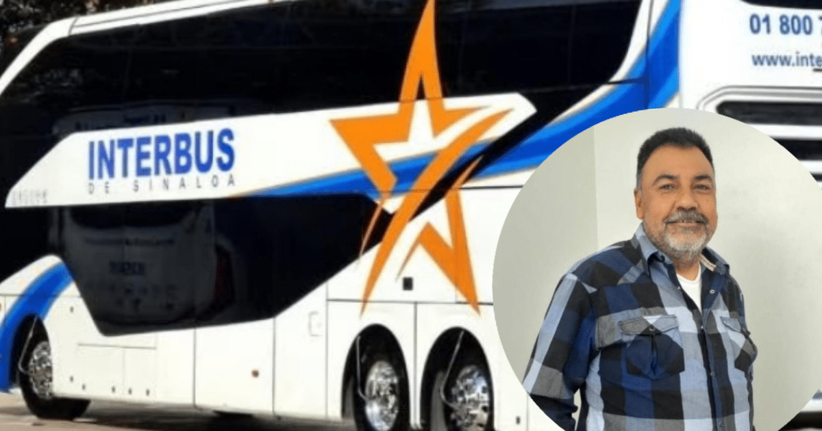 Autobús INTERBUS de Sinaloa con logotipo de estrella y hombre sonriente