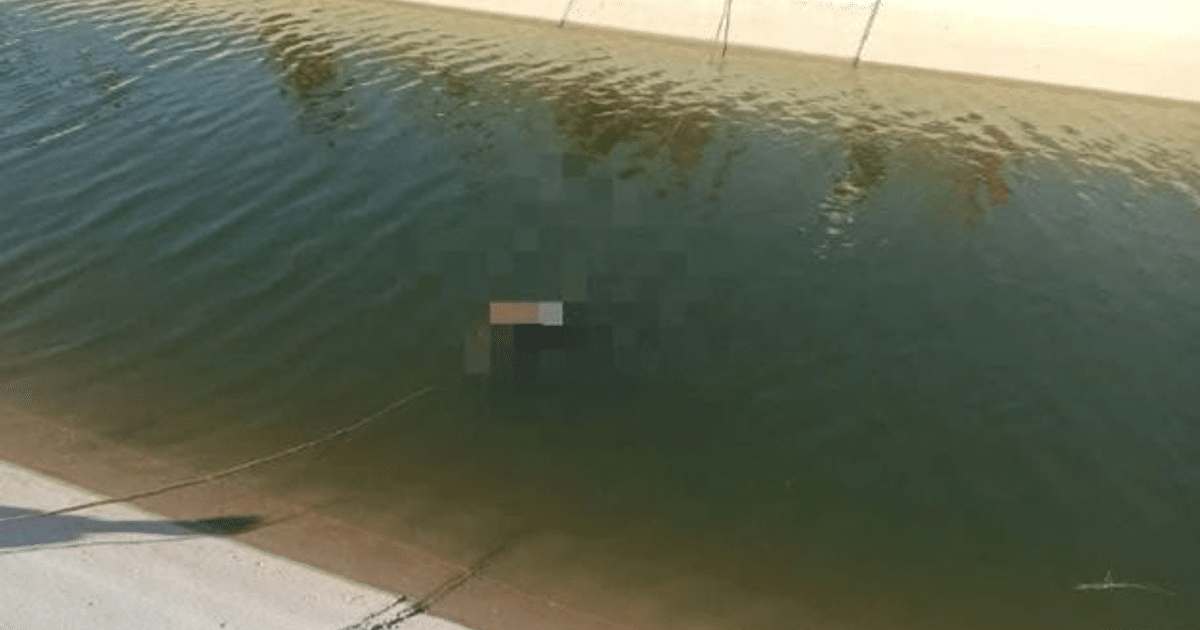Canal de riego en presa Santa María, lugar del hallazgo de un adulto mayor