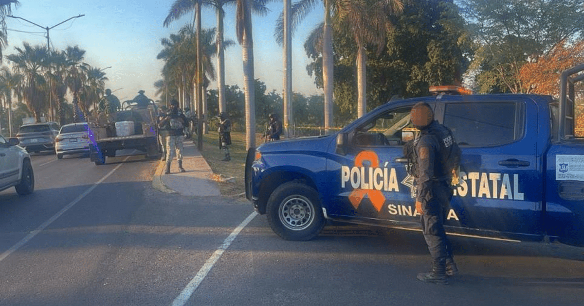 Operativo policial en Culiacán con presencia de agentes y vehículo estatal