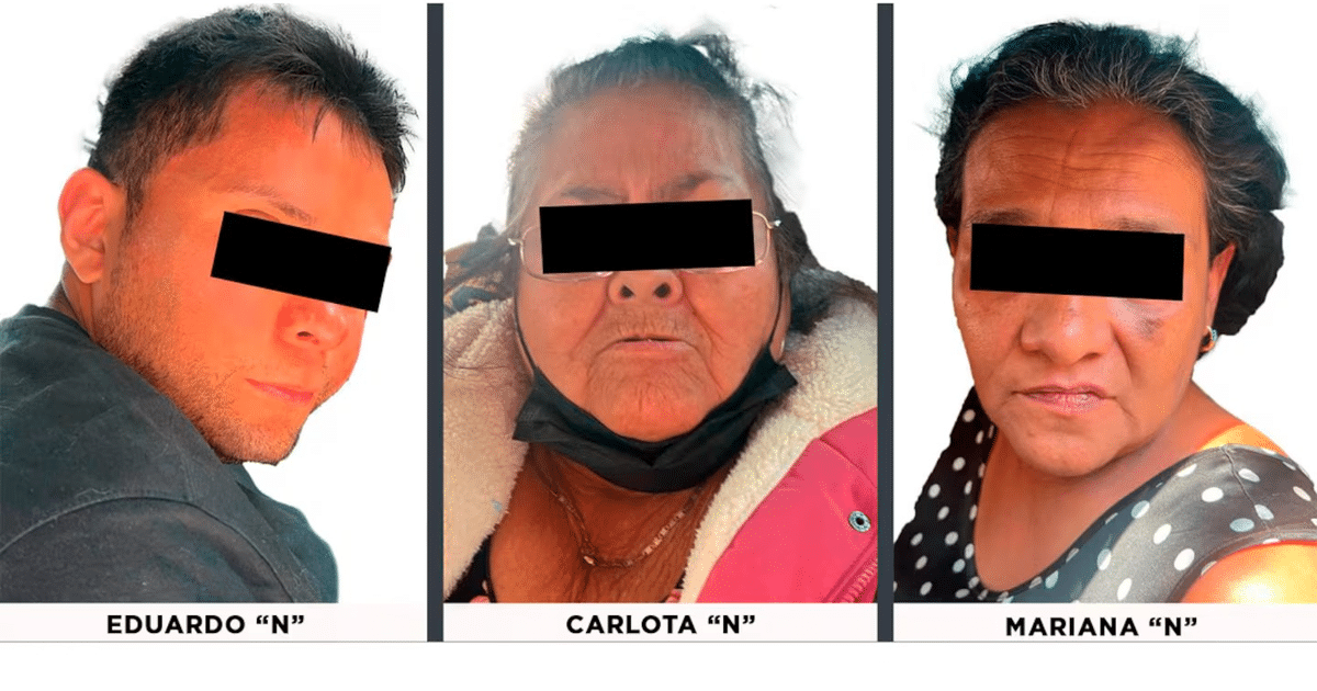 Fotografías de personas con rostros cubiertos, relacionadas con el incidente en Chalco.