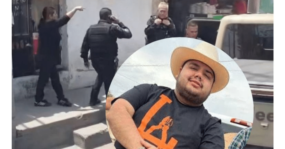 Escena al aire libre con policías y una mujer gesticulando, relacionada con un incidente en Tlaquepaque.