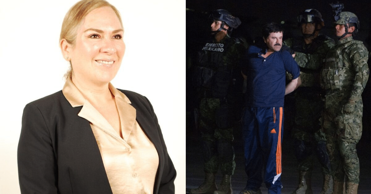 Silvia Rocío Delgado García, candidata a jueza penal, junto a una escena de custodia policial.